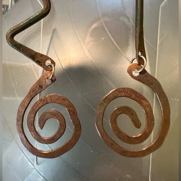 Handmade earrings—copper patinaed - Picture 2 of 5